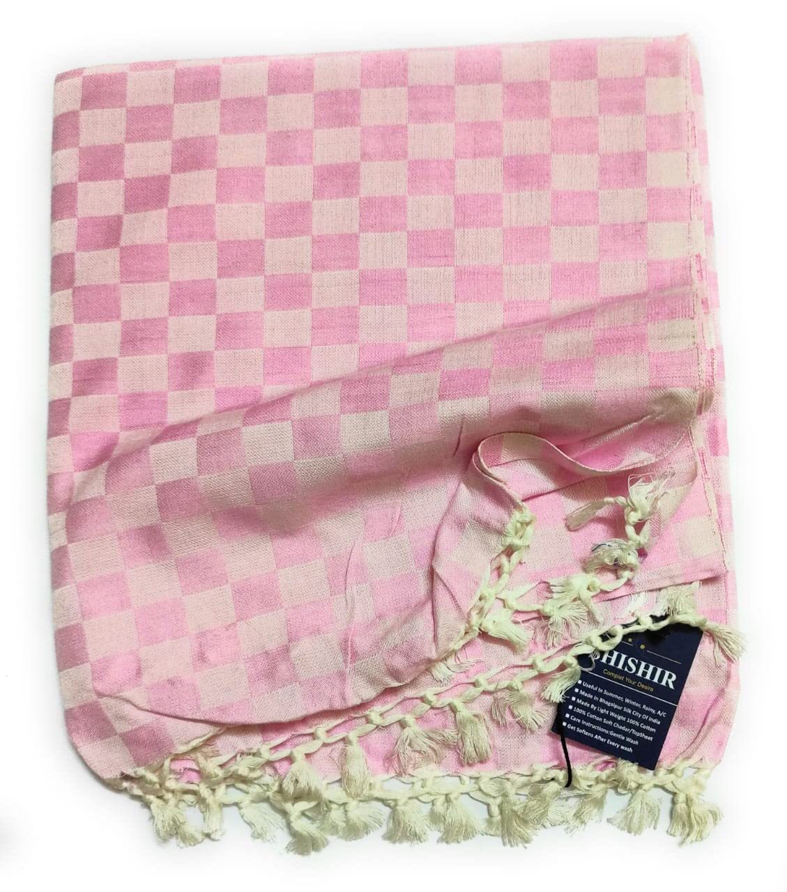 SHISHIR Pure Bhagalpuri 100% Cotton Thin Blanket Pack of 2