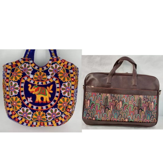 Handmade Rajasthani Hold-hand Bag  & Men & Women Messenger Bag Laptop