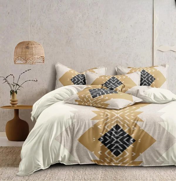 NESTLOOM King Size Fitted Bedsheet (Brown)