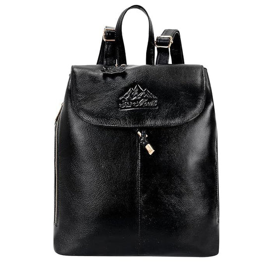 A.E Stylish Black PU Leather Backpack for Women & Girls | Soft
