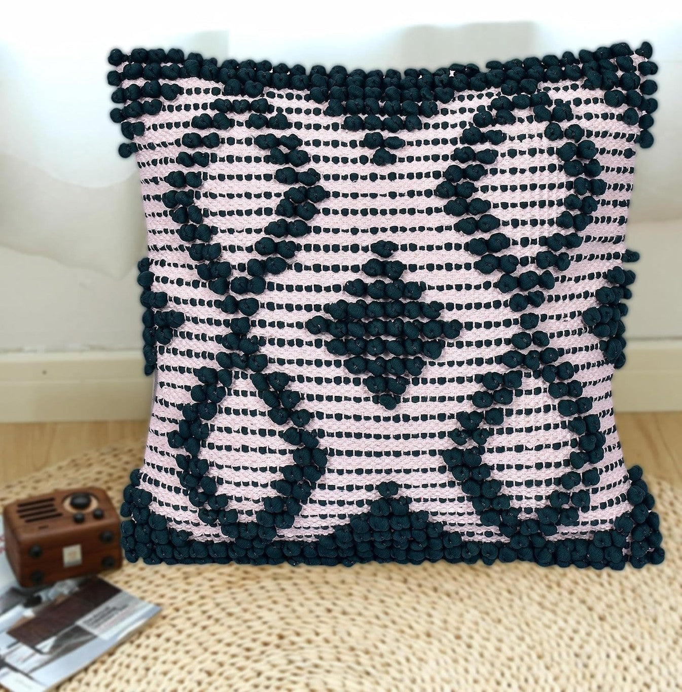 Handmade Cotton Cushion Cover Set of 1 Piece 16x16 Inches