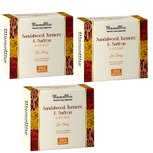 Sandalwood Turmeric & Saffron Ghee SOAP (PACK OF 3)
