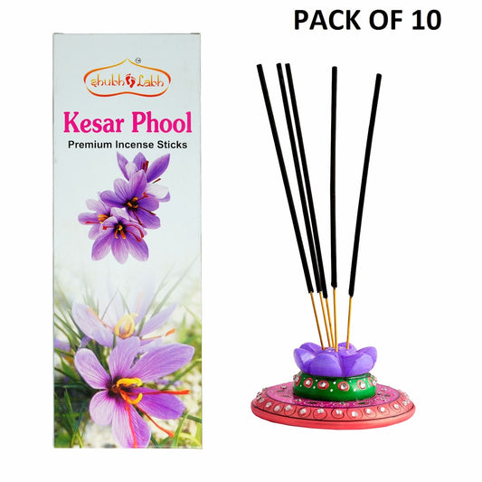 SHUBH LABH Kesar phool Incense Stick Pack of 10