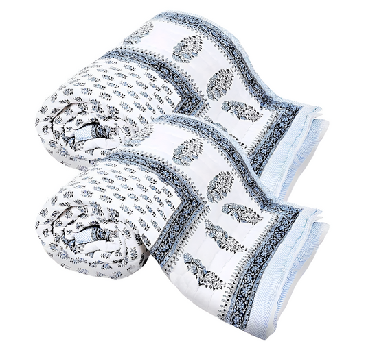 Beautiful Floral Print Soft Cotton Blanket(Pack Of 2) Color 2X1.5 M