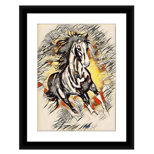 Digitally Printed Running Horse Canvas Painting