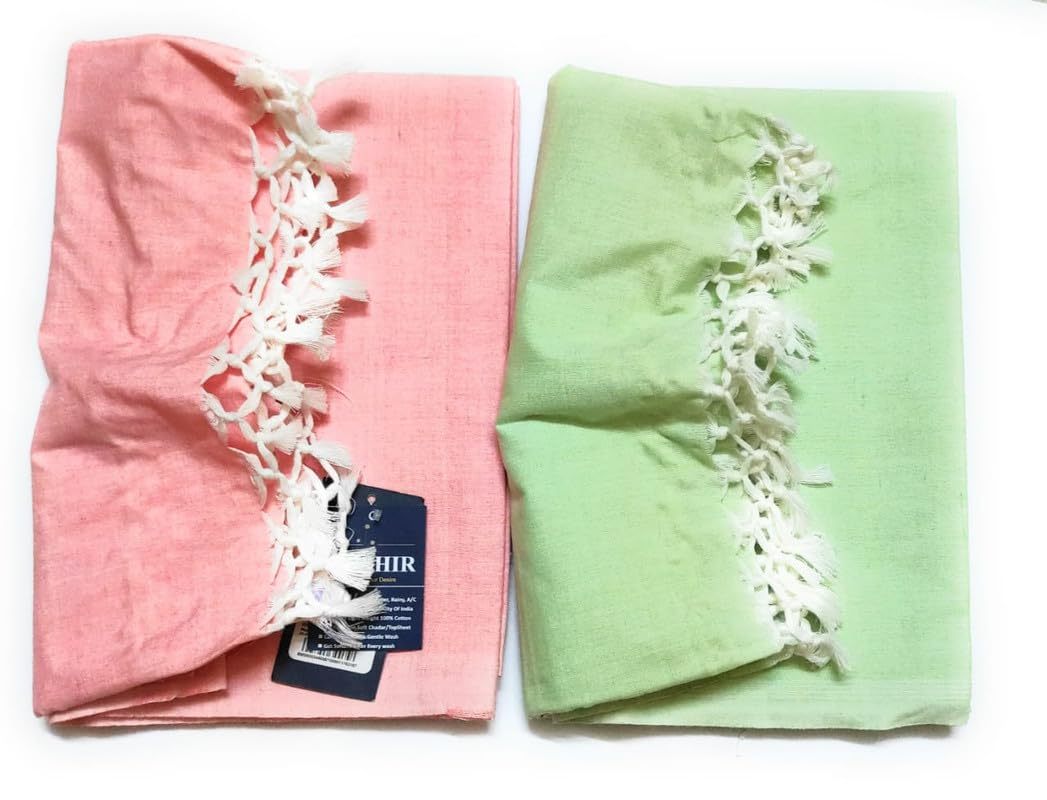 SHISHIR Pure Bhagalpuri 100% Cotton Thin Blanket Pack of 2