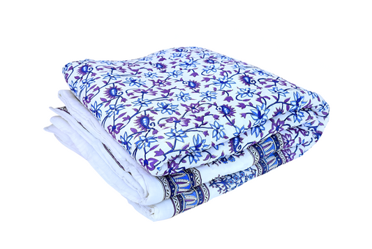 Beautiful Floral Print Soft Cotton Double Bed Blanket Color 2X1.5 M
