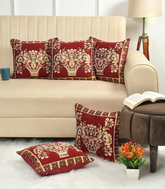 Modern Floral Design Cushions Cover set of 5 (Size-40x40cm)