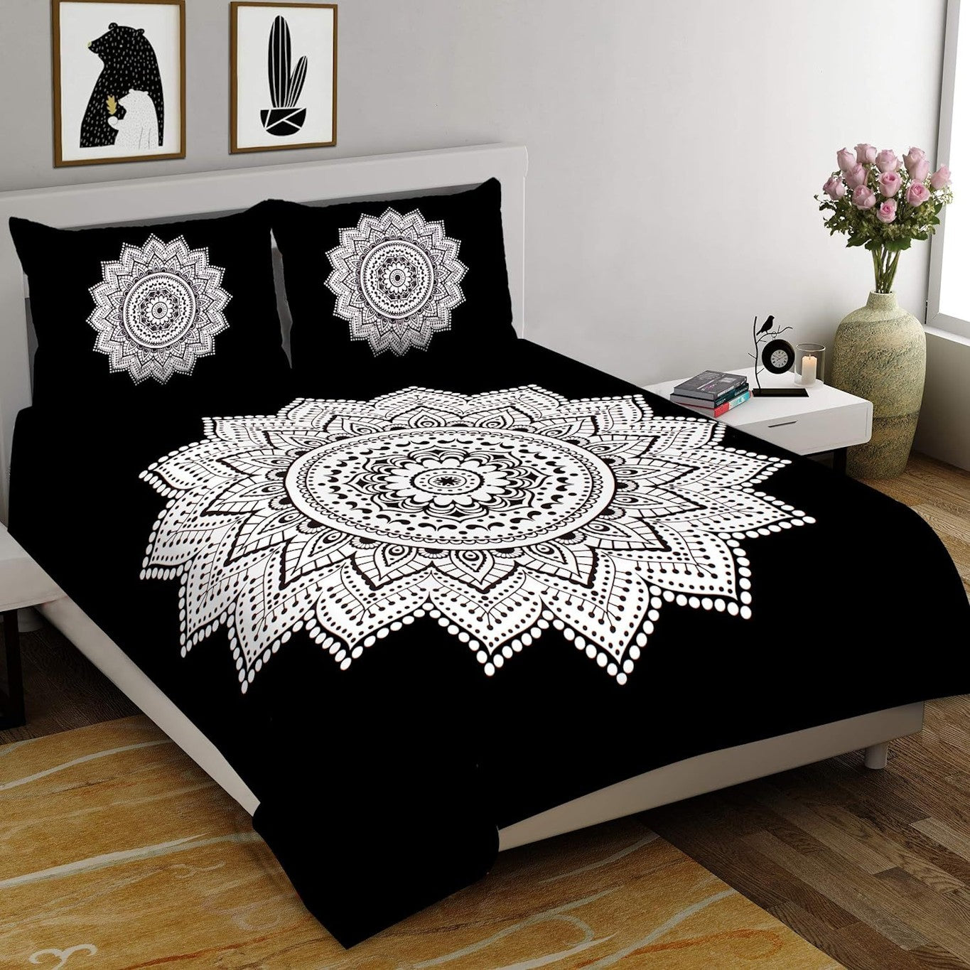 100% Cotton Sanganeri Rajasthani Jaipuri Traditional bedsheet for