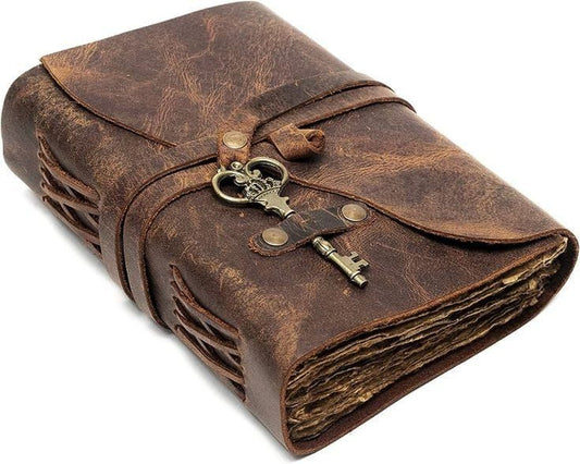 Handmade Journal Deckle Edge Paper With Leather Cover