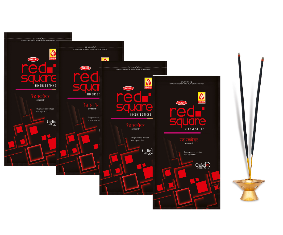 SPARSH AROMATICS Red Square Agarbatti | Handcrafted Mix Flowers