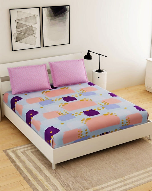 Premium Cotton Printed Single Bedsheet with One Pillow Cover for