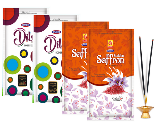 SPARSH AROMATICS Golden Saffron Agarbatti with Dilse Agarbatti