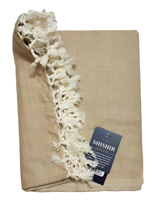 SHISHIR 100% Pure Handloom Soft Beautiful Plain Bhagalpuri Blanket