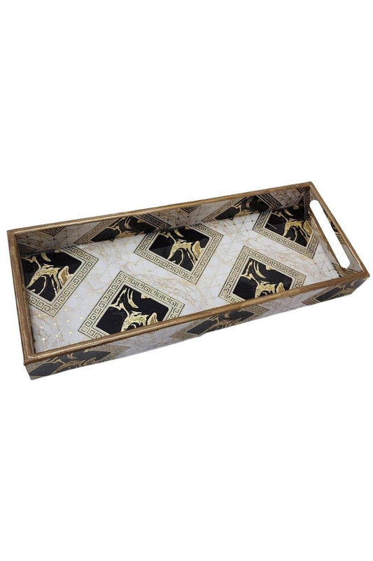 Drop Printed Wooden Tray For Serving-Free 4 Coasters-12 InchX12