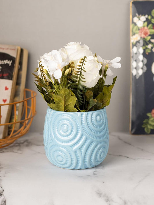 Stylish Off White Artificial Flower With Pot