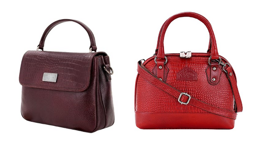 A.E Combo Of Elegant Red & Maroon Leather Hand & Sling Bag for Girls