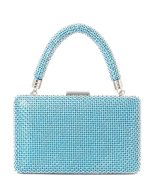Women Embellished Clutch with Chain Strap-blue