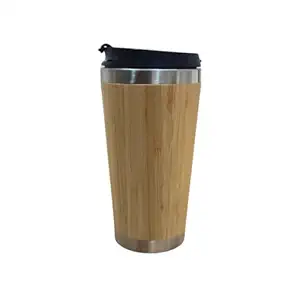 Bamboo Finish Coffee Tumbler For Gift Purpose  Size 8X17 CM Color
