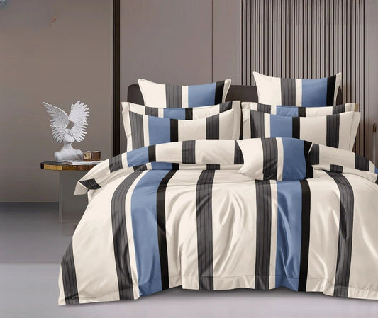 NESTLOOM King Size Fitted Bedsheet (Tealish Blue)