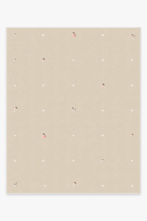 Gray Malin Umbrella Dot Cream & Pink Tufted Rug