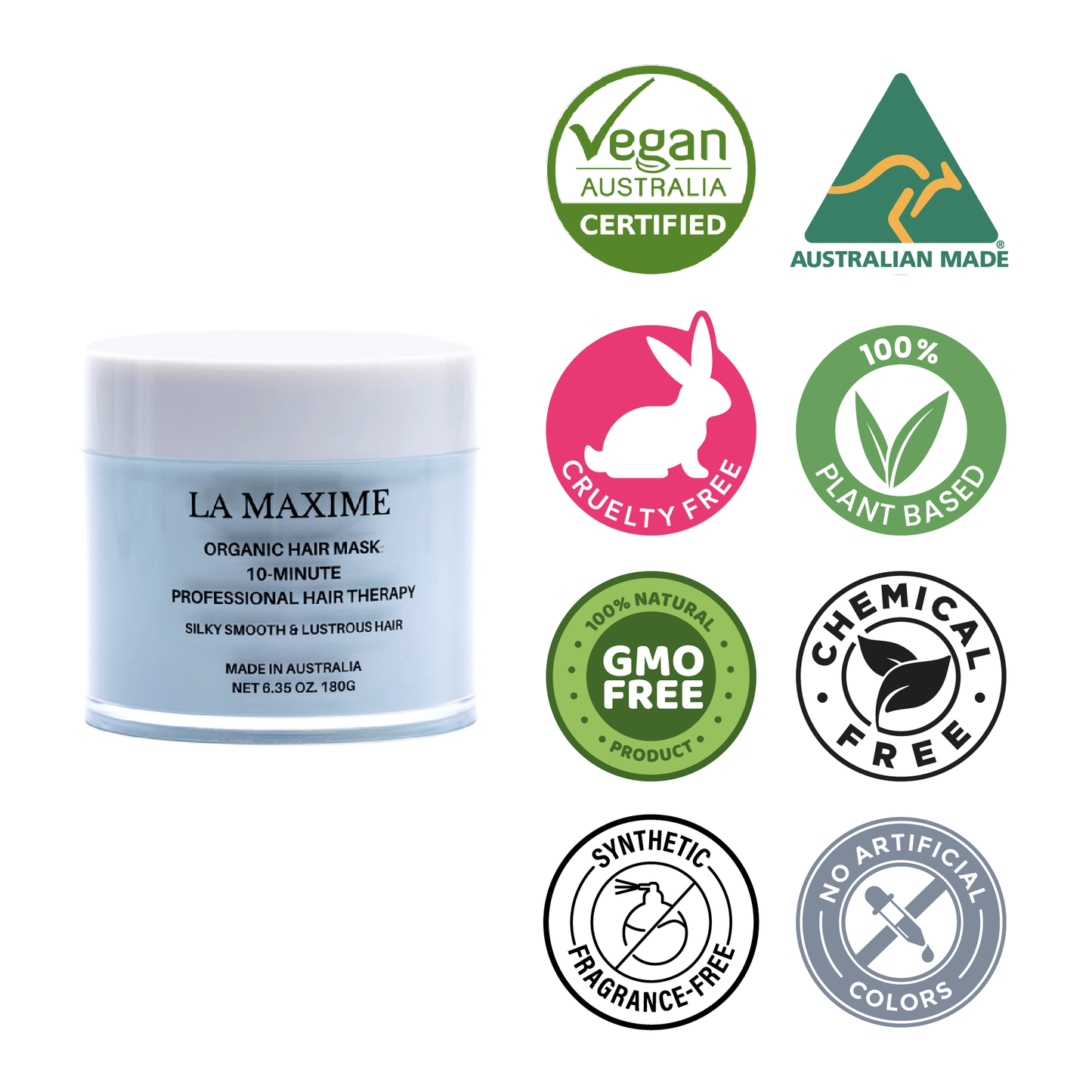 ORGANIC HAIR MASK 10-MINUTE PROFESSIONAL TREATMENT FOR DRY, FRIZZY