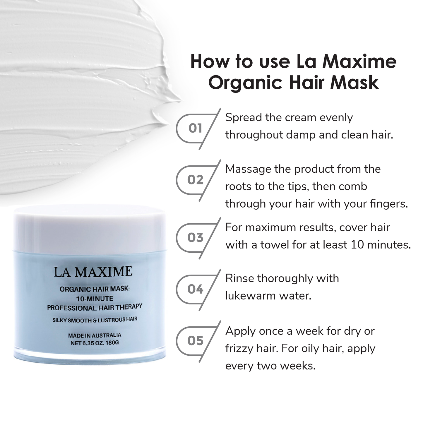 ORGANIC HAIR MASK 10-MINUTE PROFESSIONAL TREATMENT FOR DRY, FRIZZY