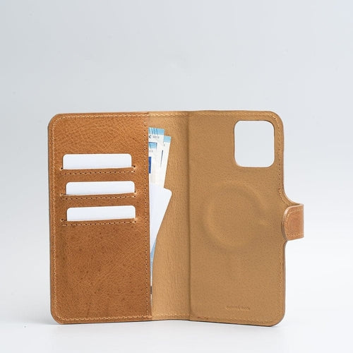 iPhone 12/13 series Full-Grain Leather Folio Case Wallet with MagSafe