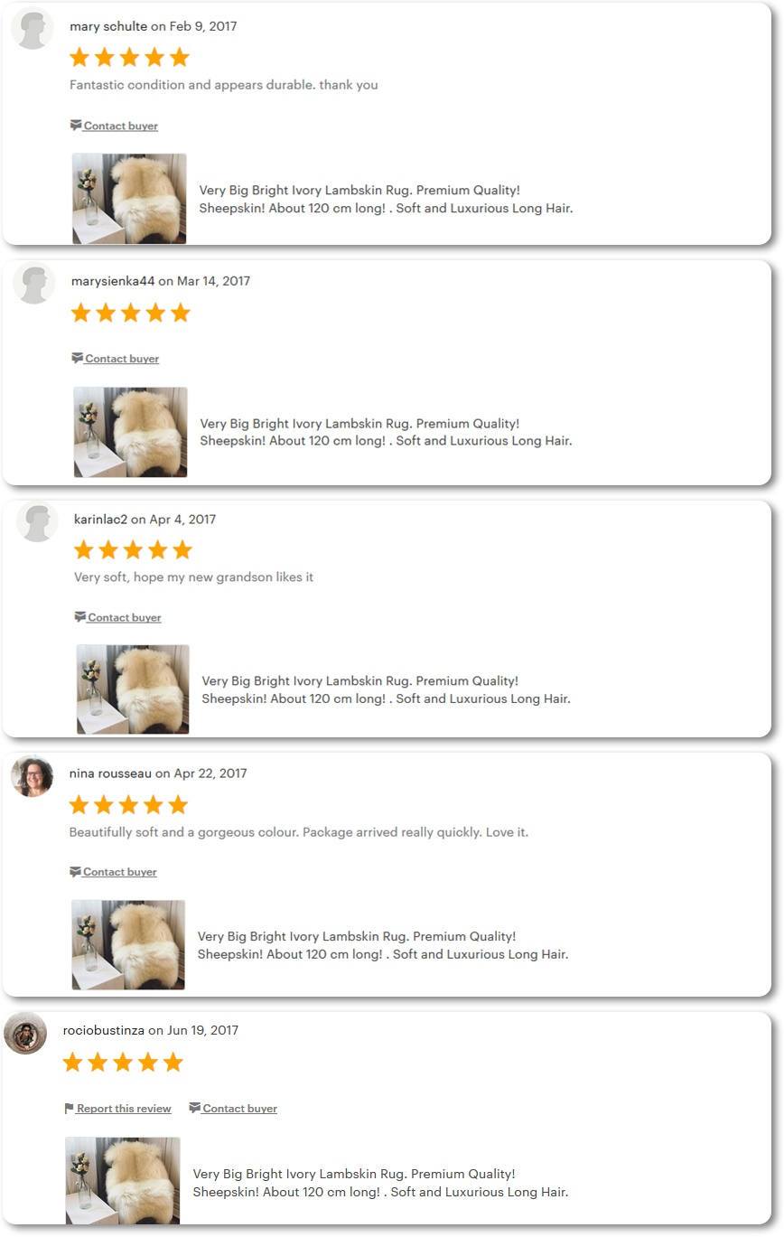 Very Big Bright Ivory Lambskin Rug. 120 cm.