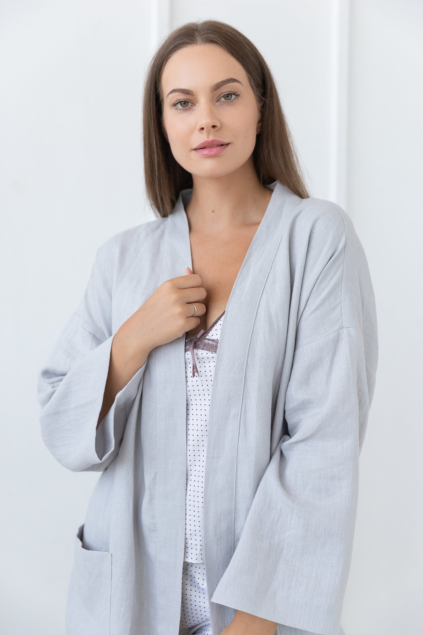 Light Grey linen robe