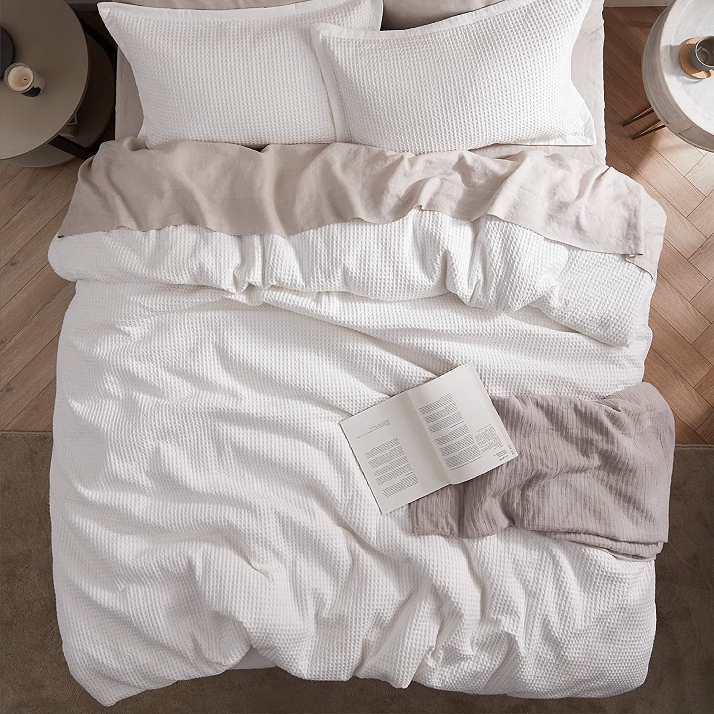 Waffle Weave Pure Linen Duvet Cover Sets