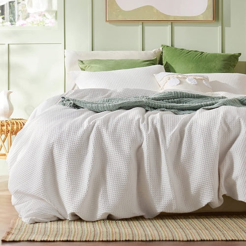Waffle Weave Pure Linen Duvet Cover Sets