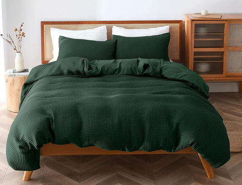 Waffle Weave Linen Cotton Duvet Cover Sets