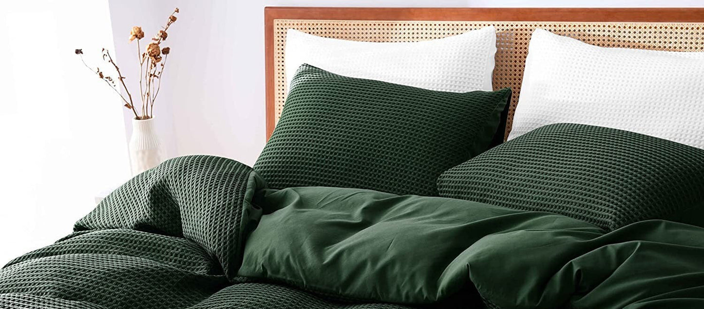 Waffle Weave Linen Cotton Duvet Cover Sets