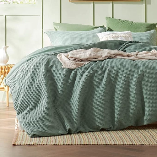 Waffle Weave Linen Cotton Duvet Cover Sets