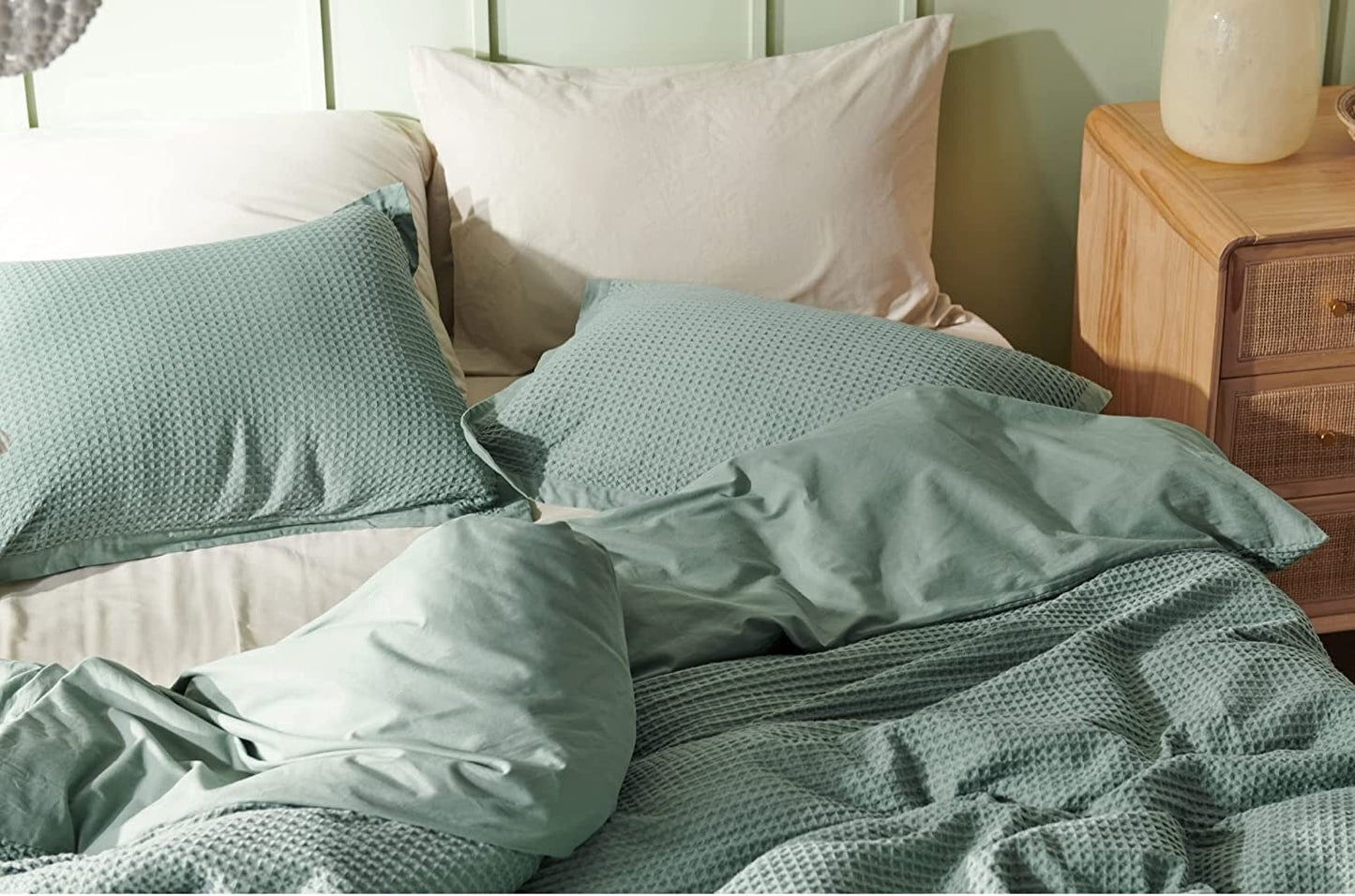 Waffle Weave Linen Cotton Duvet Cover Sets