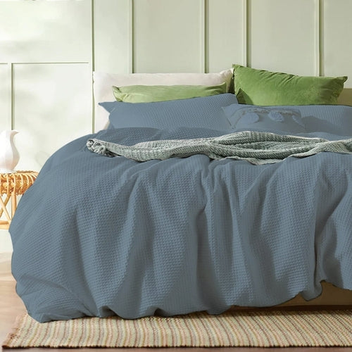 Waffle Weave Linen Cotton Duvet Cover Sets