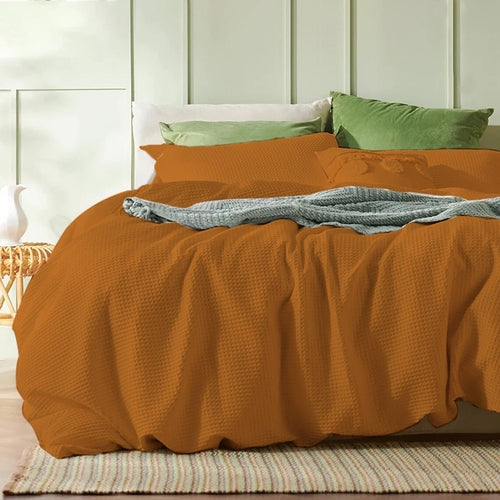 Waffle Weave Pure Linen Duvet Cover Sets