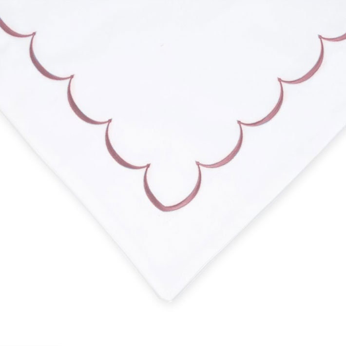 White with Bubblegum Pink - Cotton Sateen, Pure Linen, Linen Cotton