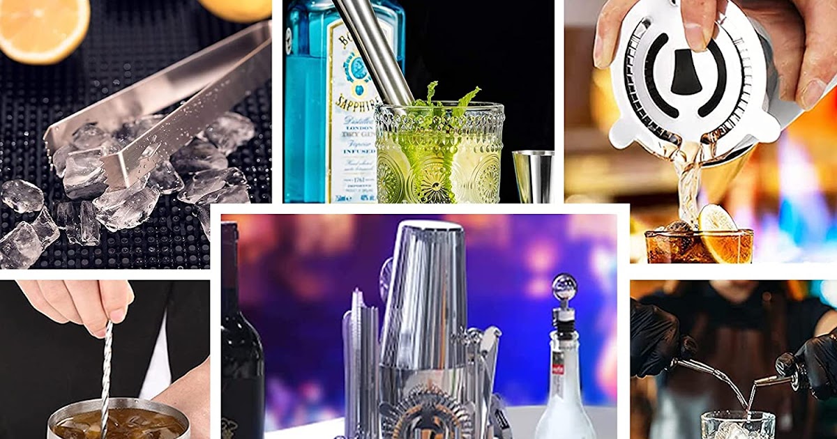 VIKUS Cocktail Shaker Set Boston 23-Piece Stainless Steel and