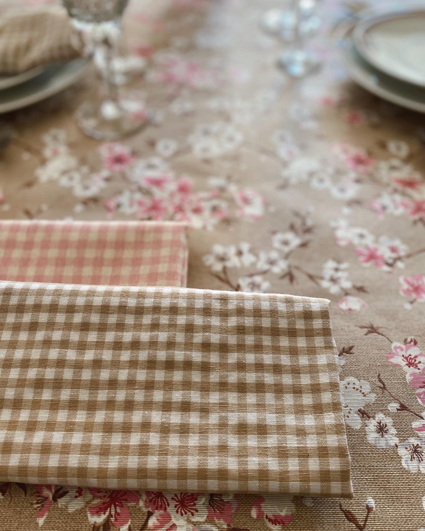 PACK SERVILLETAS VICHY BEIGE