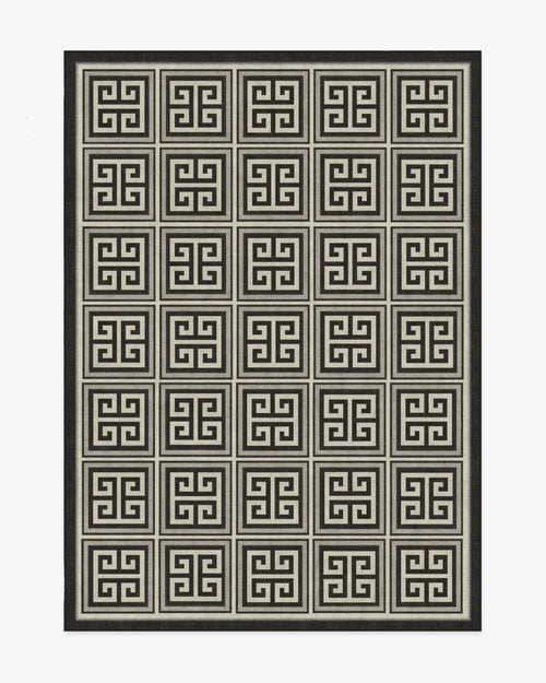 Jonathan Adler Greek Key Black & Ivory Tufted Rug