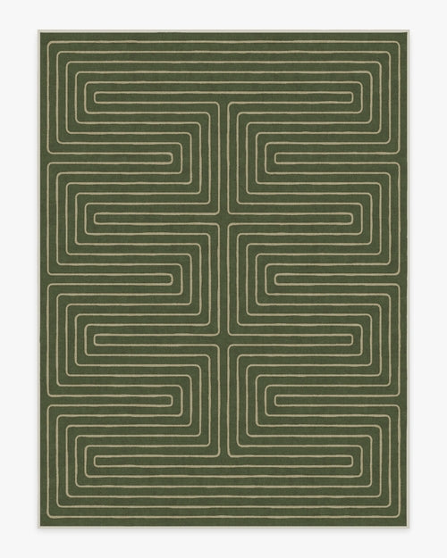Jonathan Adler Labyrinth Fern Green Tufted Rug