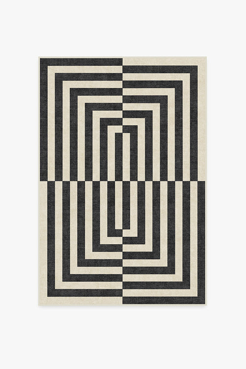 Jonathan Adler Op Art Charcoal Tufted Rug