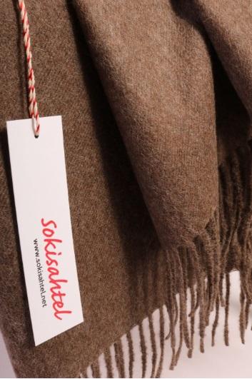 Alpaca wool light brown plaid