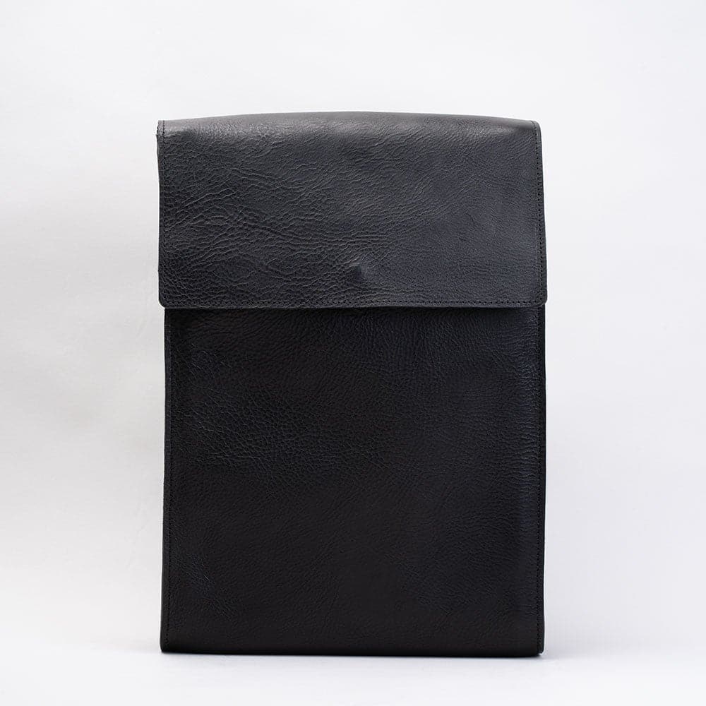 Leather laptop backpack - The Minimalist (Black)