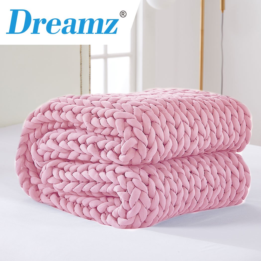 DreamZ Knitted Weighted Blanket Chunky Bulky Knit Throw Blanket 6.5KG
