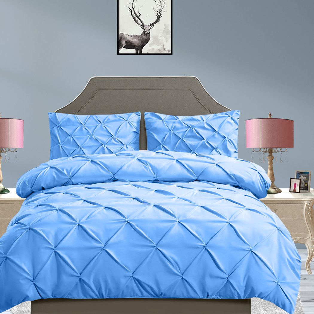 DreamZ Diamond Pintuck Duvet Cover and Pillow Case Set in UQ Size in