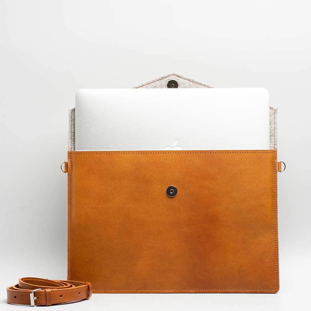 Leather Bag for iPad with adjustable strap