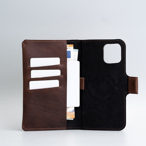Leather iPhone folio wallet with Magsafe - The Minimalist 2.0 - SALE